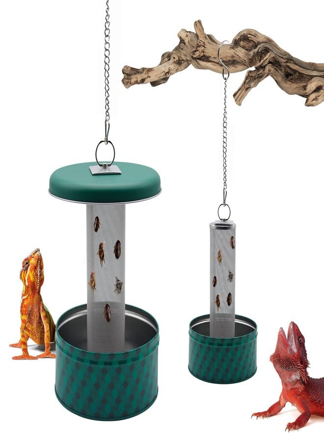 Abustle pig Chameleon Feeding Bowl,Hookable Lizard Feeder with Metal Mesh Column for Prey to Climb and Move,Suitable for Lizard, Iguana, Gecko,Bearded Dragon - Image 4